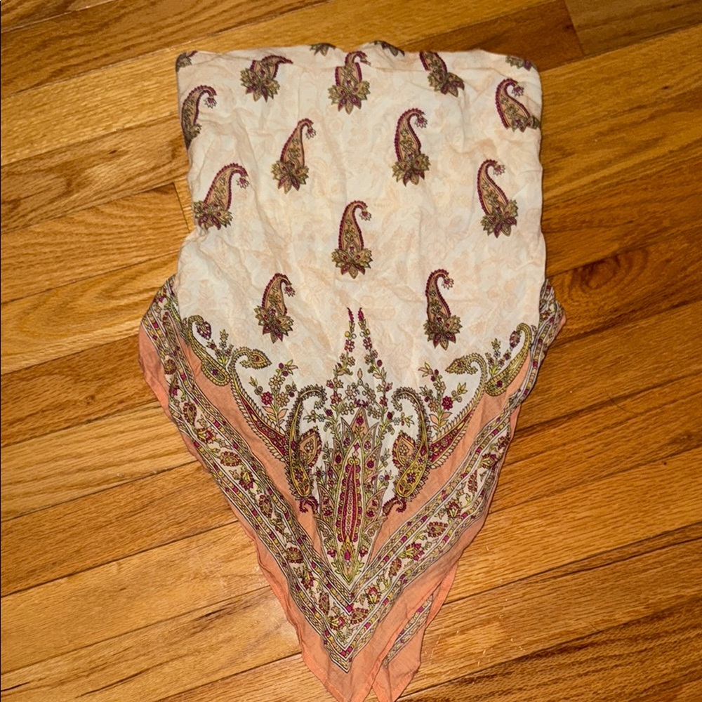 Pink Collection S Paisley Print Strapless Bandana Top